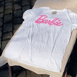 BARBIE SHORT SLEEVE 100% COTTON SHORT SLEEVE T- SHIRT, SIZE LARGE, NEW WITH TAGS